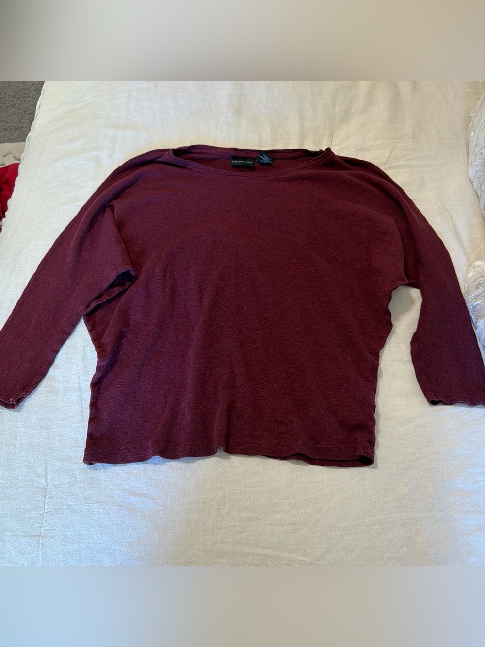 Burgundy Long Sleeve Lightweight Top